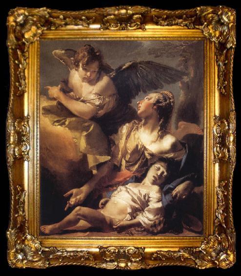 framed  Giovanni Battista Tiepolo Hagar and Ismael in the Widerness, ta009-2